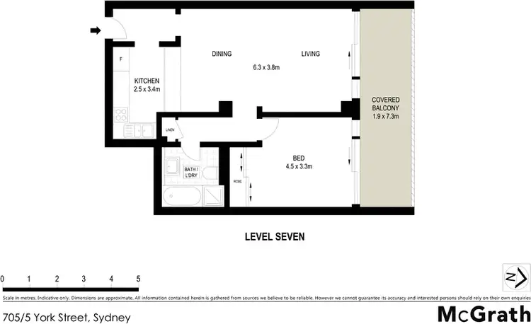 Floorplan of Homely apartment listing, 705/5 York Street, Sydney NSW 2000