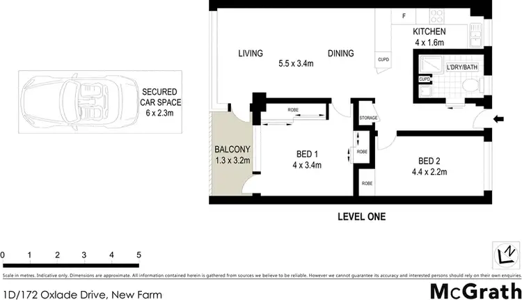 Floorplan of Homely apartment listing, 1D/172 Oxlade Drive, New Farm QLD 4005