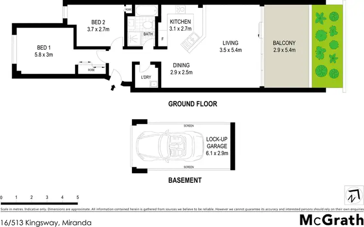 Floorplan of Homely apartment listing, 16/513 Kingsway, Miranda NSW 2228