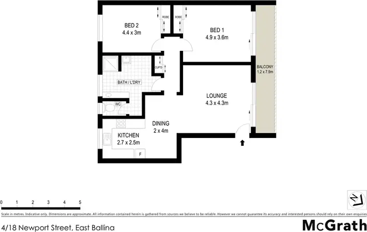 Floorplan of Homely apartment listing, 4/18 Newport Street, East Ballina NSW 2478