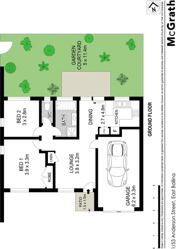 Floorplan of Homely villa listing, 1/53 Anderson Street, East Ballina NSW 2478