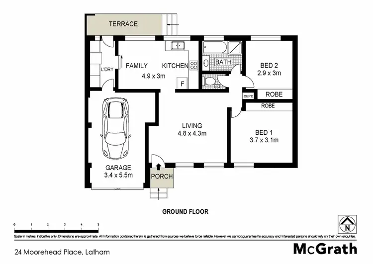 Floorplan of Homely house listing, 24 Moorehead Place, Latham ACT 2615