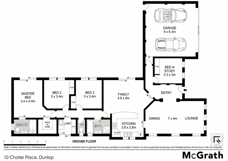 Floorplan of Homely house listing, 10 Chater Place, Dunlop ACT 2615