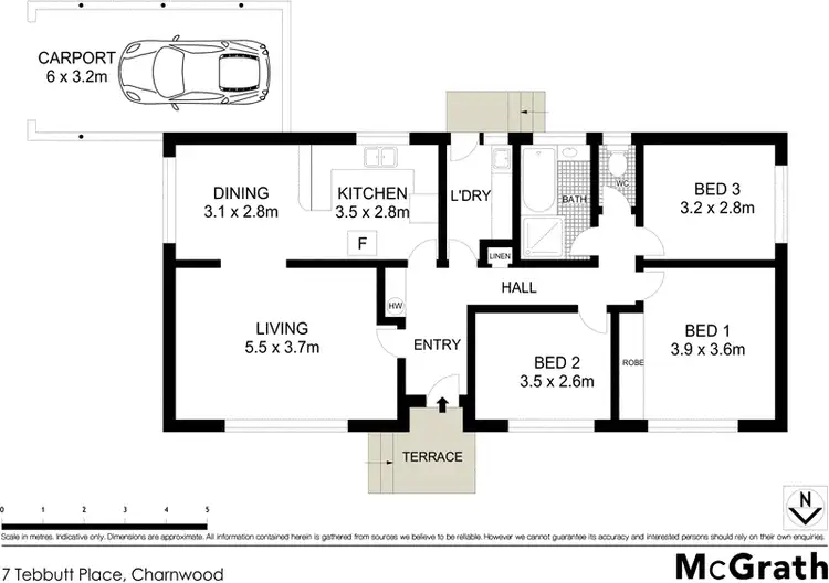 Floorplan of Homely house listing, 7 Tebbutt Place, Charnwood ACT 2615