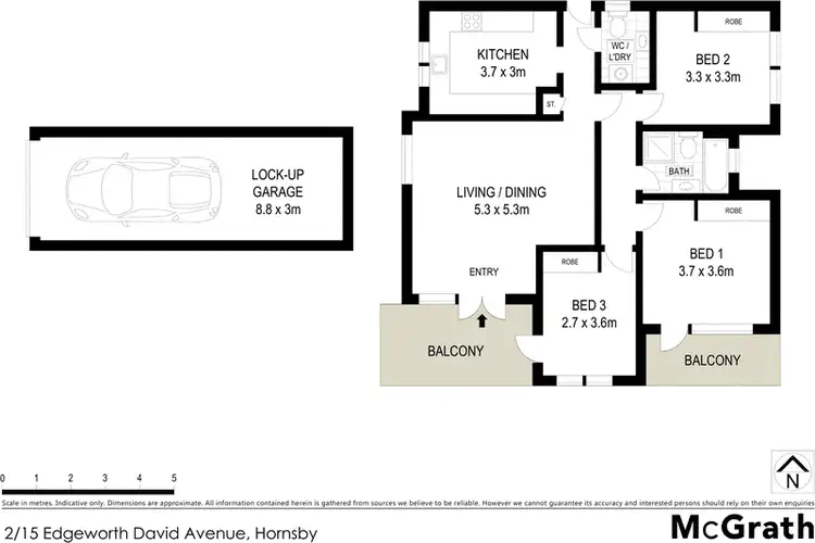 Floorplan of Homely apartment listing, 2/15 Edgeworth David Avenue, Hornsby NSW 2077