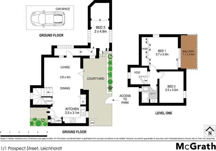 Floorplan of Homely townhouse listing, 1/1 Prospect Street, Leichhardt NSW 2040