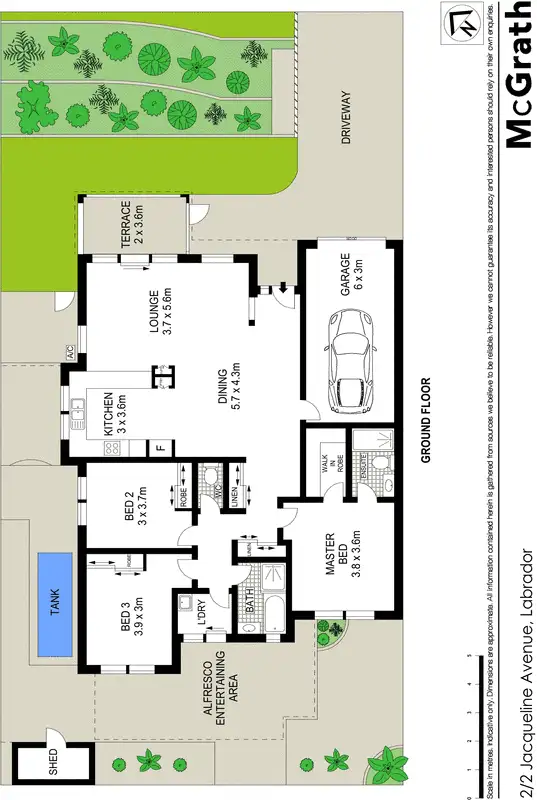 Floorplan of Homely townhouse listing, 2/2 Jacqueline Avenue, Labrador QLD 4215
