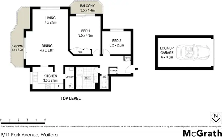 Floorplan of Homely apartment listing, 9/15 Park Avenue, Waitara NSW 2077