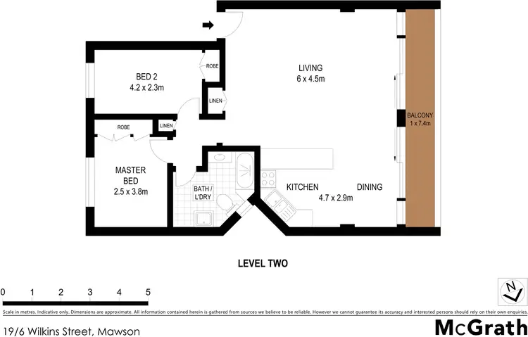 Floorplan of Homely apartment listing, 19/6 Wilkins Street, Mawson ACT 2607