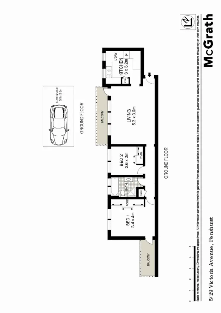 Floorplan of Homely apartment listing, 5/29 Victoria Avenue, Penshurst NSW 2222