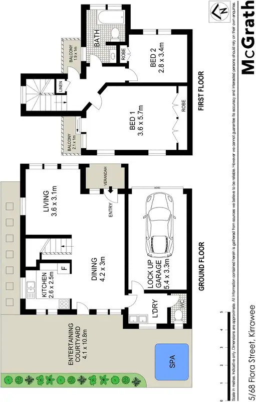 Floorplan of Homely townhouse listing, 5/68 Flora Street, Kirrawee NSW 2232