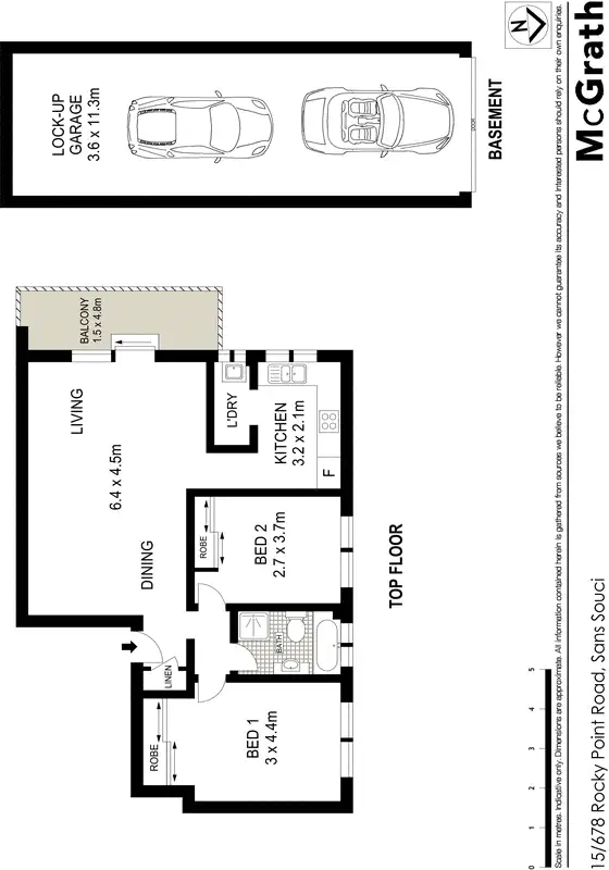 Floorplan of Homely apartment listing, 15/678 Rocky Point Road, Sans Souci NSW 2219