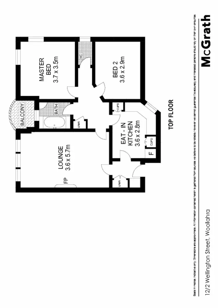 Floorplan of Homely apartment listing, 12/2 Wellington Street, Woollahra NSW 2025