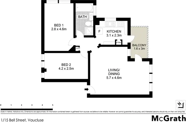 Floorplan of Homely apartment listing, 1/15 Bell Street, Vaucluse NSW 2030