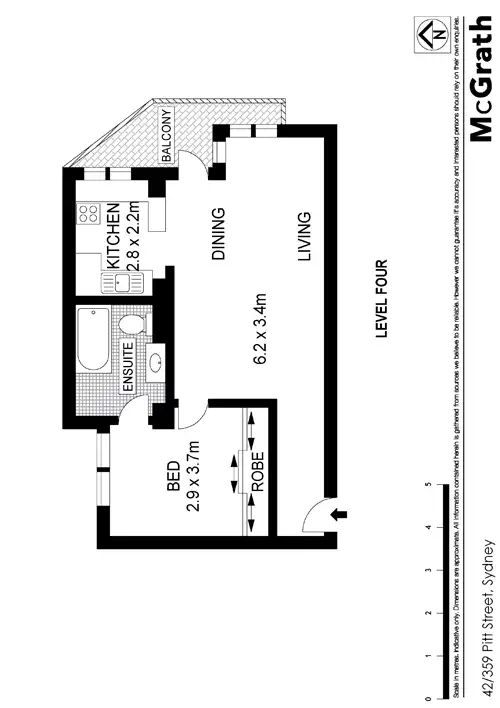 Floorplan of Homely apartment listing, 42/359 Pitt Street, Sydney NSW 2000