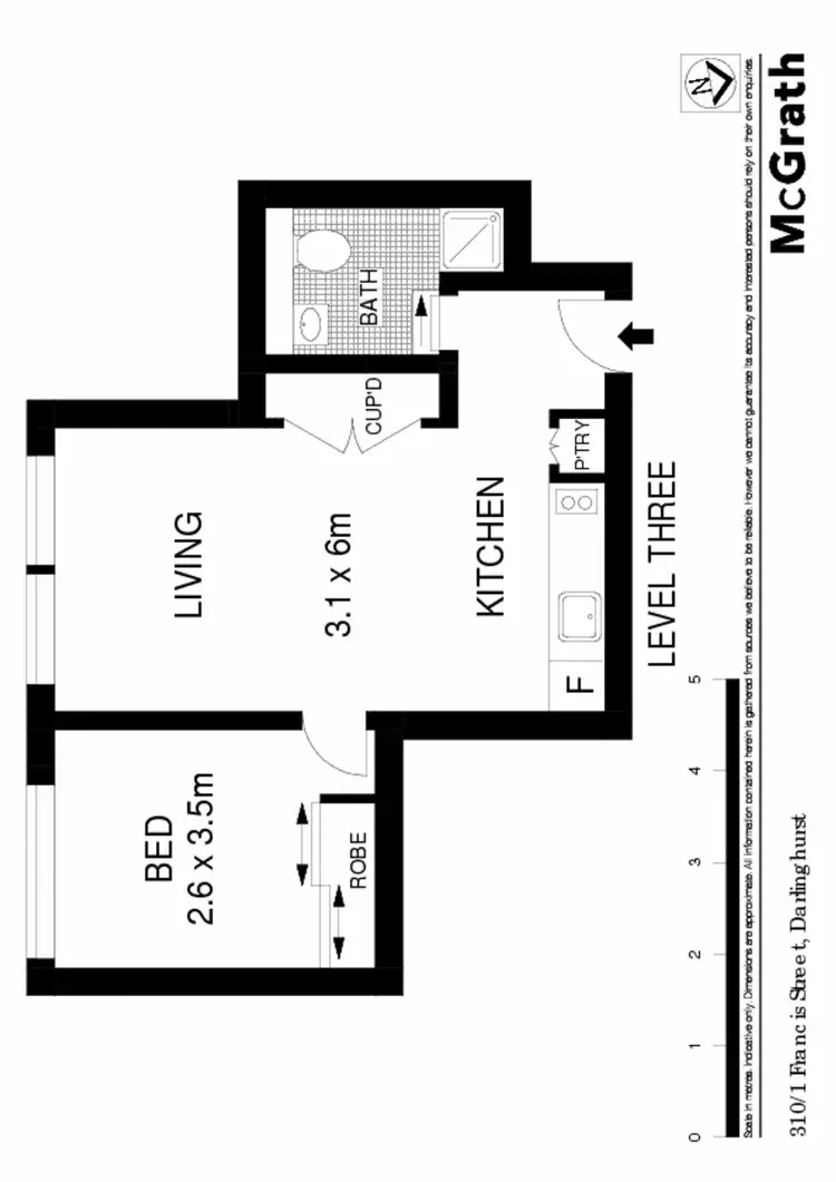 Floorplan of Homely apartment listing, 310/1 Francis Street, Darlinghurst NSW 2010
