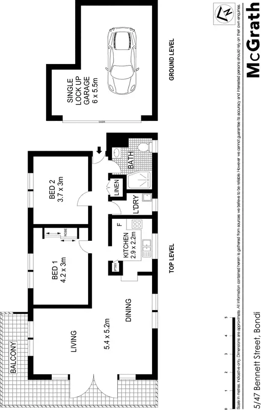 Floorplan of Homely apartment listing, 5/47 Bennett Street, Bondi NSW 2026
