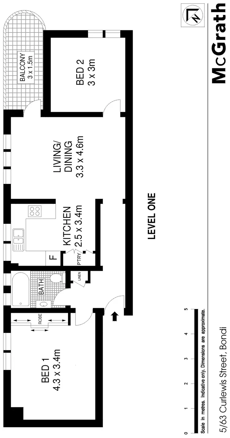 Floorplan of Homely apartment listing, 5/63 Curlewis Street, Bondi NSW 2026