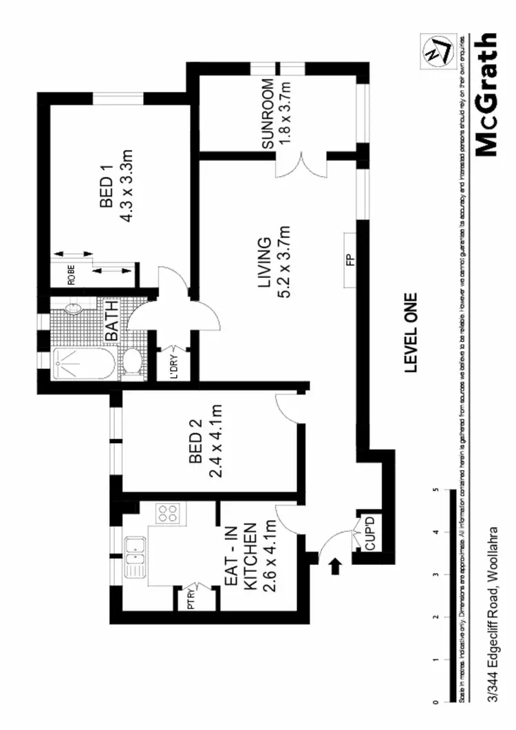 Floorplan of Homely apartment listing, 3/344 Edgecliff Road, Woollahra NSW 2025