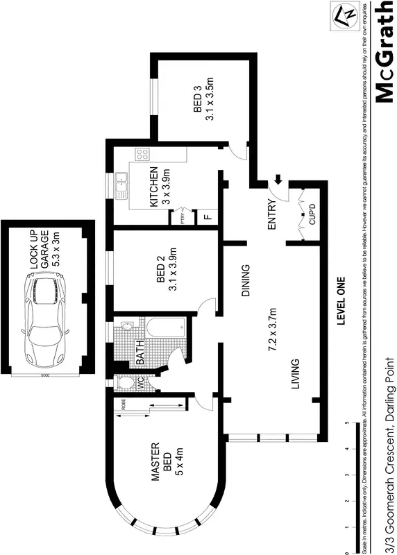 Floorplan of Homely apartment listing, 3/3 Goomerah Crescent, Darling Point NSW 2027