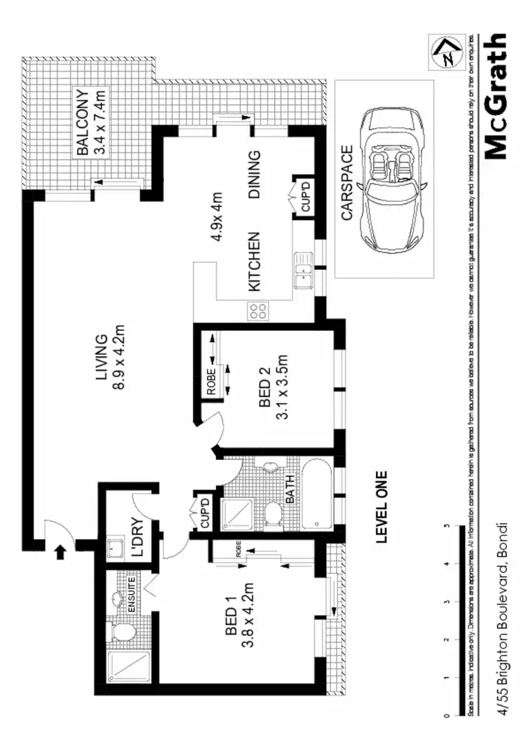 Floorplan of Homely apartment listing, 4/55 Brighton Boulevard, Bondi Beach NSW 2026