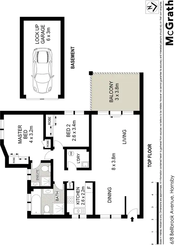 Floorplan of Homely apartment listing, 6/8 Bellbrook Avenue, Hornsby NSW 2077