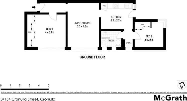 Floorplan of Homely apartment listing, 3/154 Cronulla Street, Cronulla NSW 2230