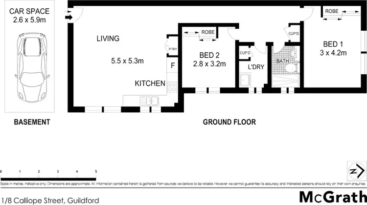 Floorplan of Homely apartment listing, 1/8 Calliope Street, Guildford NSW 2161