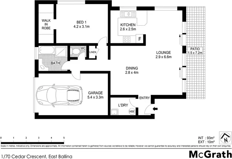 Floorplan of Homely apartment listing, 1/70 Cedar Crescent, East Ballina NSW 2478