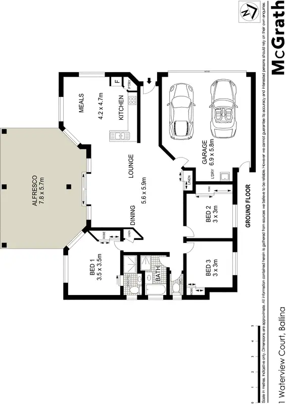 Floorplan of Homely house listing, 1 Waterview Court, Ballina NSW 2478