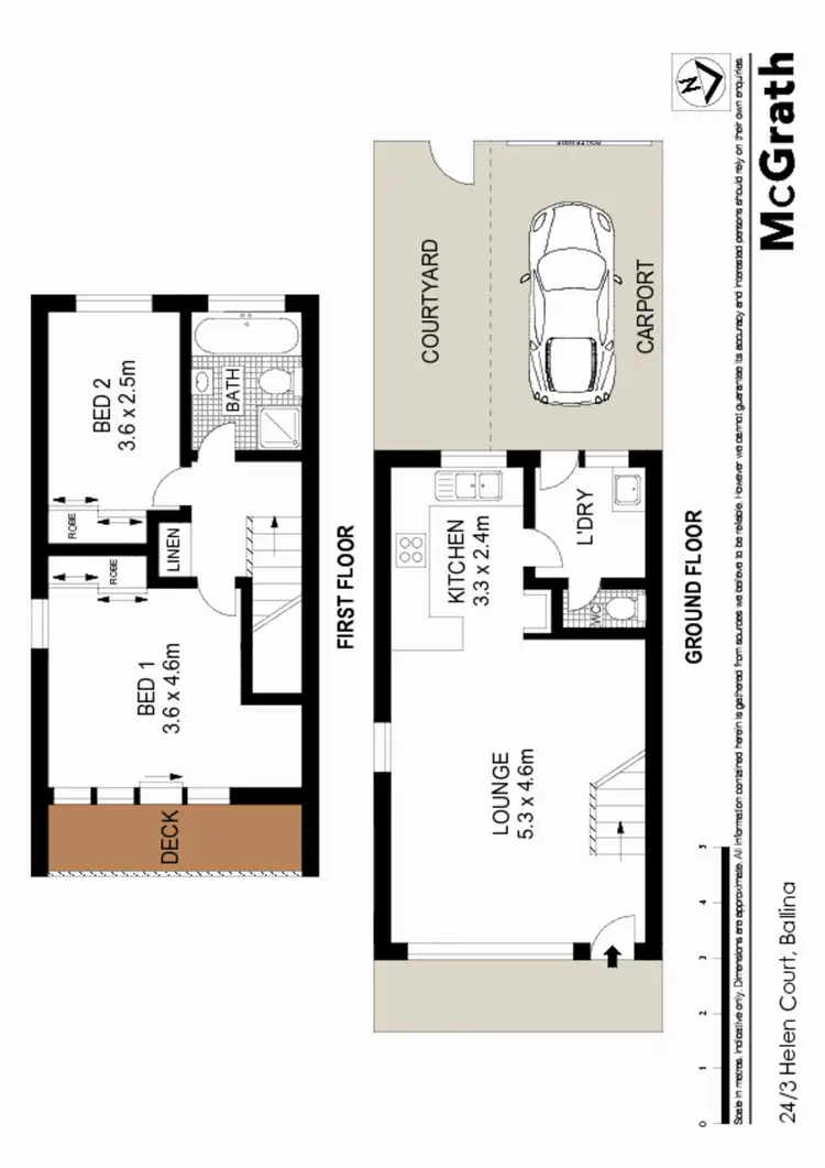 Floorplan of Homely townhouse listing, 24/3 Helen Court, Ballina NSW 2478
