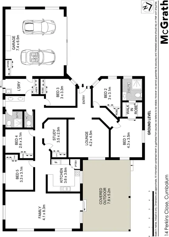 Floorplan of Homely house listing, 14 Perkins Close, Cumbalum NSW 2478