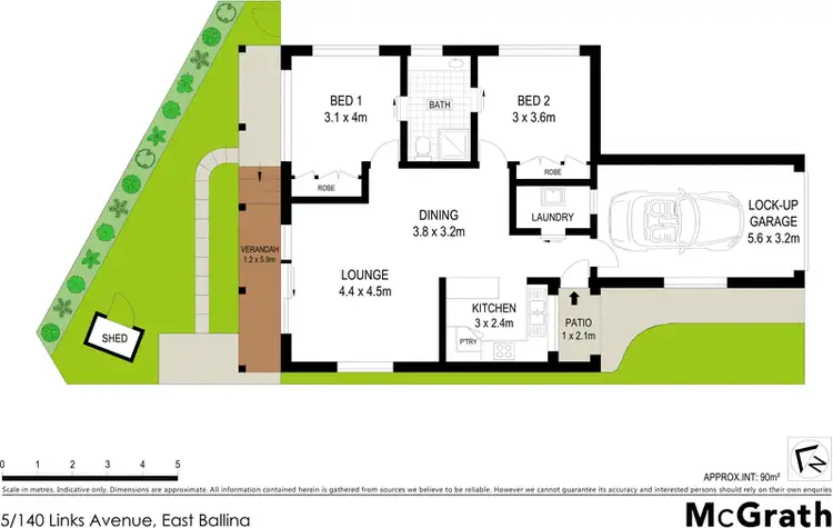 Floorplan of Homely villa listing, 5/140 Links Avenue, East Ballina NSW 2478