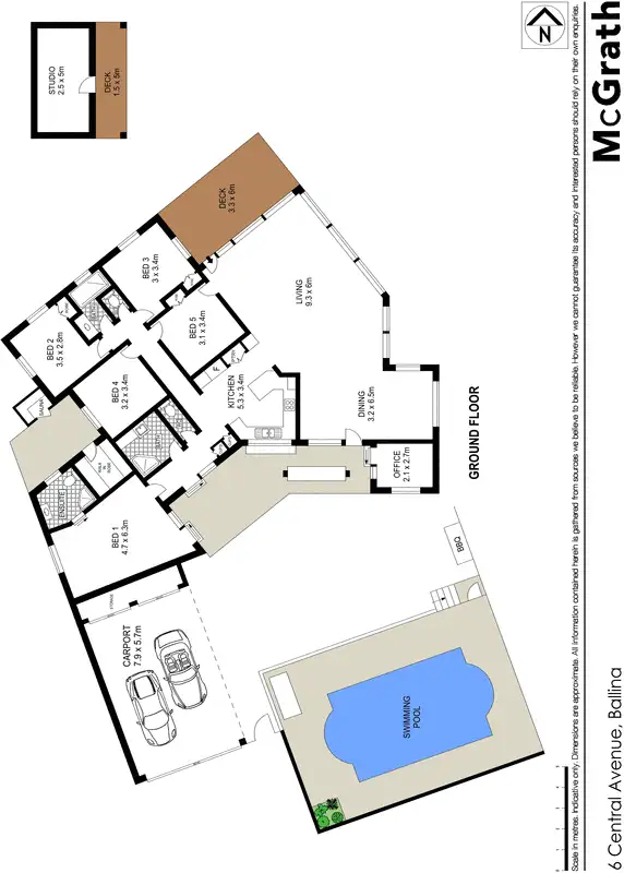 Floorplan of Homely house listing, 6 Central Avenue, East Ballina NSW 2478