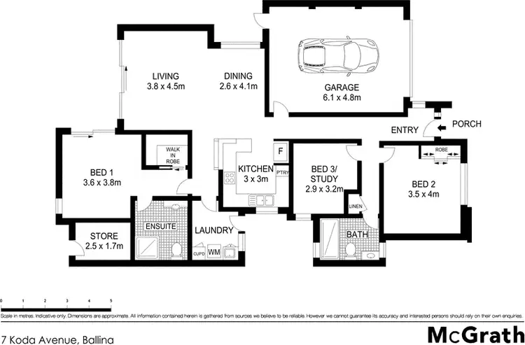 Floorplan of Homely house listing, 7 Koda Avenue, Ballina NSW 2478