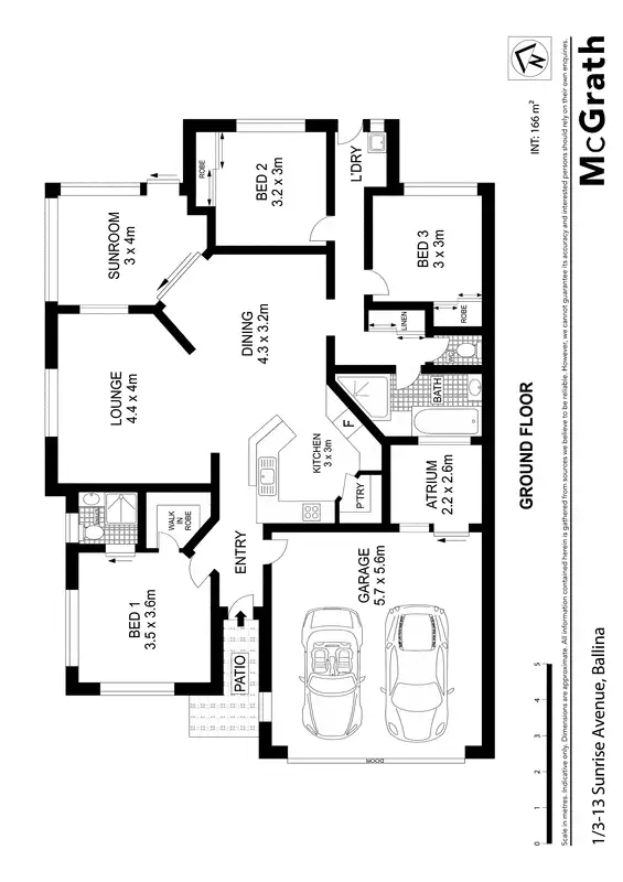 Floorplan of Homely villa listing, 1/3 Sunset Avenue, Ballina NSW 2478