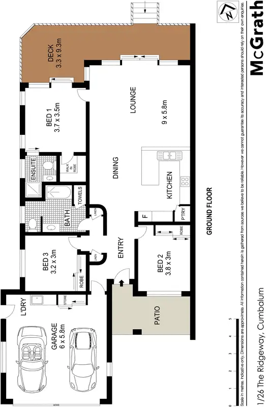 Floorplan of Homely villa listing, 1/26 The Ridgeway, Cumbalum NSW 2478