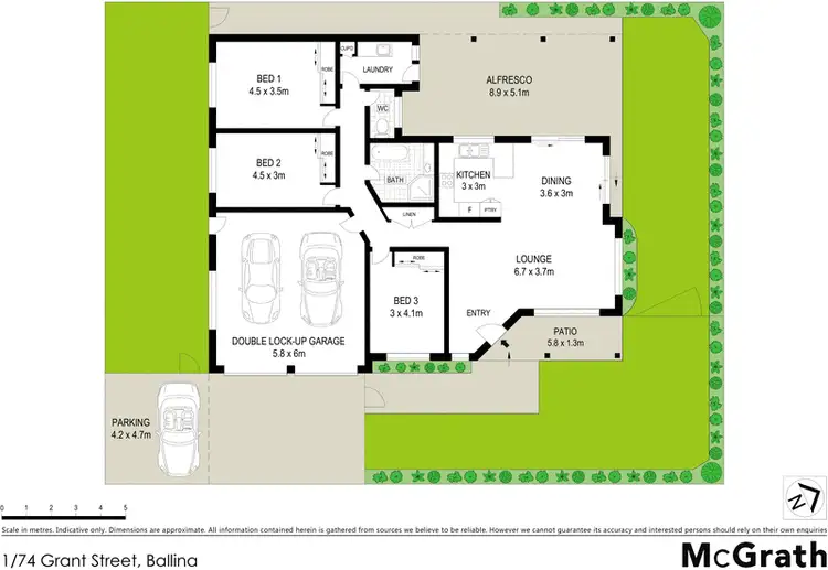Floorplan of Homely house listing, 1/74 Grant Street, Ballina NSW 2478