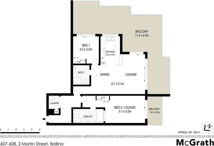 Floorplan of Homely apartment listing, 607-608/2 Martin Street, Ballina NSW 2478