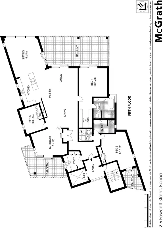 Floorplan of Homely apartment listing, 2/6 Fawcett Street, Ballina NSW 2478