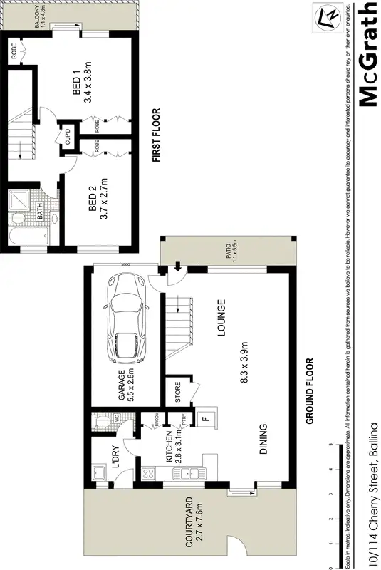 Floorplan of Homely townhouse listing, 10/114 Cherry Street, Ballina NSW 2478