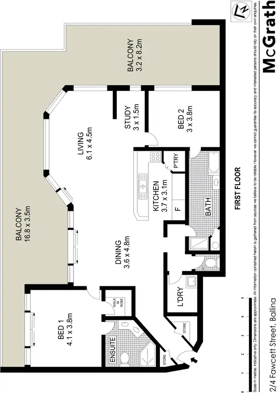 Floorplan of Homely apartment listing, 2/4 Fawcett Street, Ballina NSW 2478