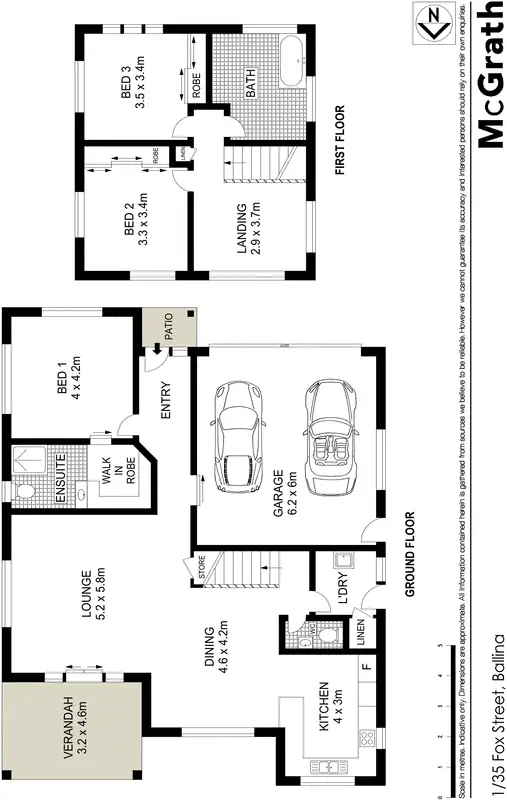 Floorplan of Homely townhouse listing, 1/35 Fox Street, Ballina NSW 2478