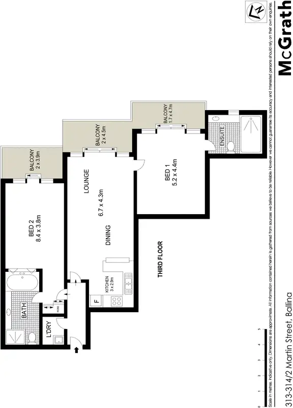 Floorplan of Homely apartment listing, 313-314/2 Martin Street, Ballina NSW 2478