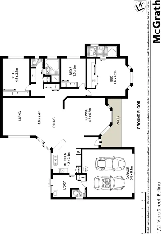 Floorplan of Homely villa listing, 1/21 Vera Street, Ballina NSW 2478