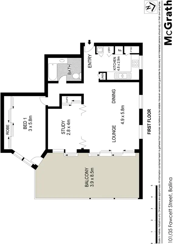 Floorplan of Homely apartment listing, 101/35 Fawcett Street, Ballina NSW 2478