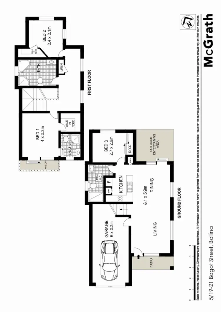 Floorplan of Homely townhouse listing, 5/19 Bagot Street, Ballina NSW 2478