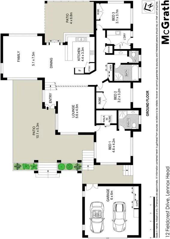 Floorplan of Homely house listing, 12 Fieldcrest Place, Lennox Head NSW 2478