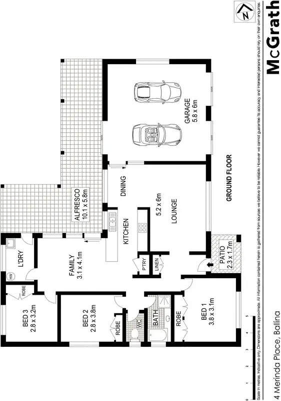 Floorplan of Homely house listing, 4 Merinda Place, East Ballina NSW 2478