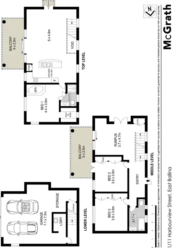 Floorplan of Homely townhouse listing, 1/11 Harbourview Street, East Ballina NSW 2478